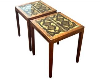 Vintage Danish Modern Teak Tile Topped Tables