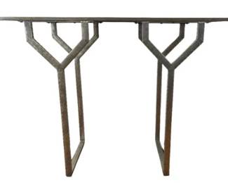 Vintage Chrome and Glass Topped Console Table