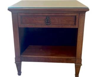 Henredon Neoclassical Inspired Night Stand, Single Drawer & Open Cupboard