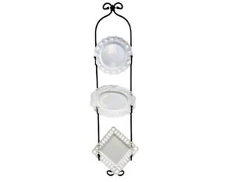 Decorative Wrought Iron Display Holder With 3 Plates