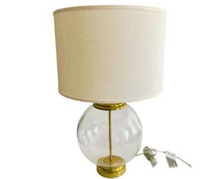 Large glass and brass lamp, signed Ballard Designs