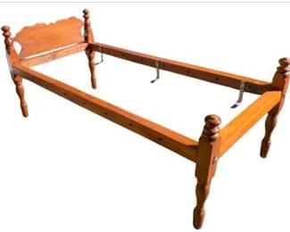 Antique low post maple twin bed