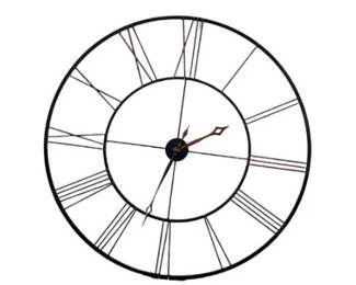 Howard Miller Large Round Metal Wall Clock With Roman Numerals