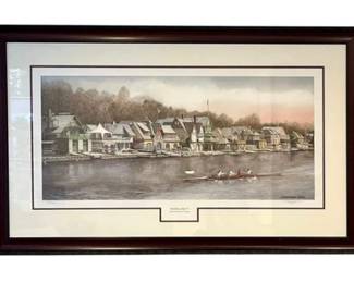 Boathouse Row V Signed Print By Artist Nicholas P. Santoleri