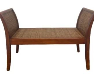 Pier One rattan and wood bench