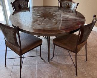 Artisan Metal Dining Table w 4 Chairs