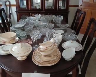 Variety of Vintage China & Crystal 