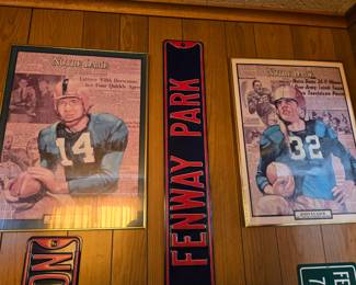 Notre Dame framed posters, Boston Red Sox street signs