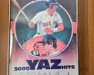 Carl Yastrzemski autographed poster 3000 hits