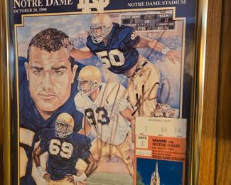 Notre Dame autographed program Chris Zorich 1990
