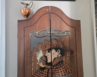 London sign, hanging Sherlock Holmes pipe rack