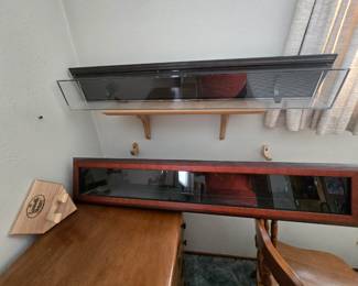 Baseball bat display cases and holder