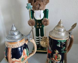 Beer steins and Irish nutcracker
