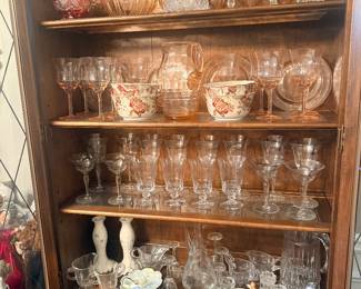 Glassware & Pink Depression Glass