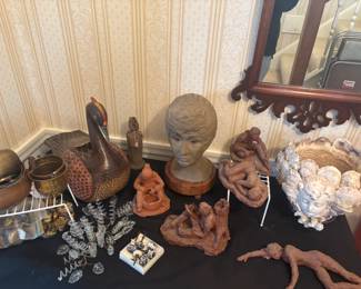 1970's scuplture signed art pieces 