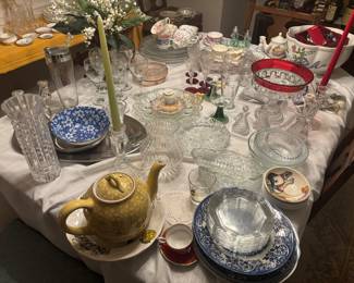 Glassware and nice pottery 