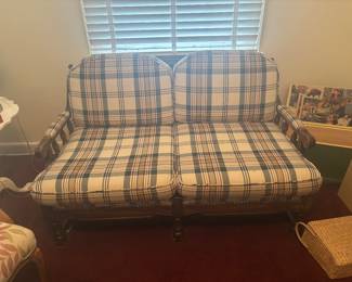 ethan allen settee charter oak