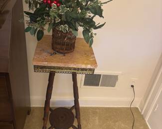 antique marble top plant stand