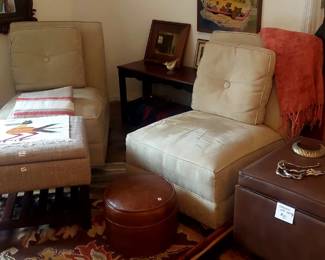 JR beige chairs  ottomen