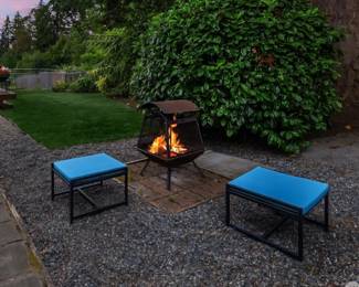 Benches and fire pit