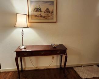 Side board and lamp