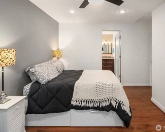 Ikea Bedroom Set with under bed drawers and lamps