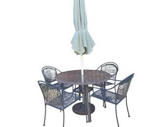Glass Top Patio Table with 4 Chair