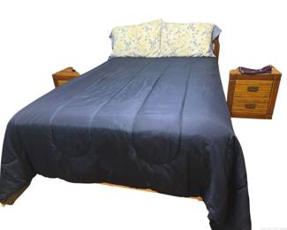 Full Size Bed with Headboard Serta Mattress Boxspring Frame Bedding