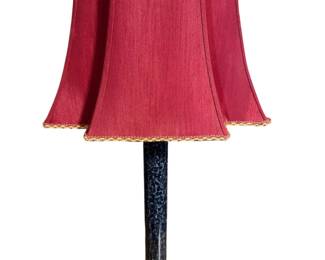 Pair of Table Lamps with Cranberry Red Shade