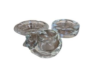 Indiana Glass Cat Votive Candle Holder and 2 Ashtrays
