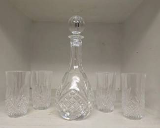 Crystal Decanter with 4 Glasses