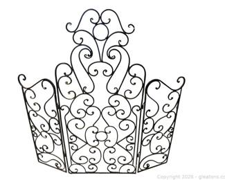 Iron Scroll 3 Panel Fireplace Screen