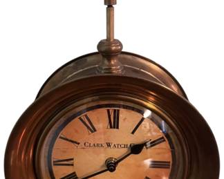Clark Watch Co Double Sided Brass Clock