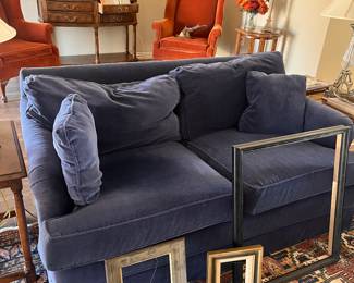 Love seat, picture frames