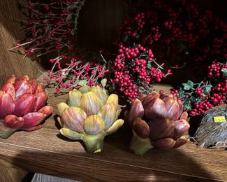 Artificial Floral Arrangement Stems, Flowers and Artichokes fifth image