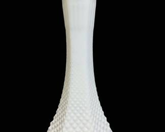 E.O. Brody Co. White Milk Glass Hobnail Vase