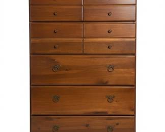 Vintage Oak TenDrawer Tall Dresser fourth image