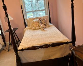 Antique Mahogany Twin Poster Bed Frame x second image