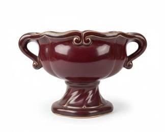 Vintage Haeger Burgundy Ceramic Urn Planter third image