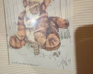 Dennis Junka Lets Go For A Bounce Signed Winnie the Pooh and Tigger Art Prints Set of  third image