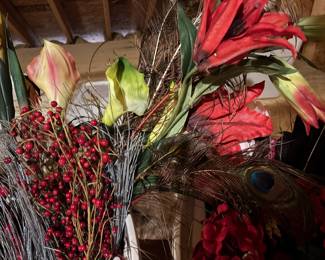 Artificial Floral Arrangement Stems, Flowers and Artichokes second image