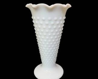 Anchor Hocking Hobnail Milk Glass Vase