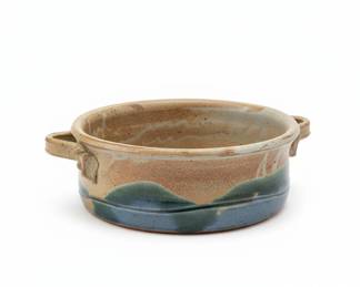 Walt Glass Studio Pottery Oval Casserole Dish or Bowl With Handles