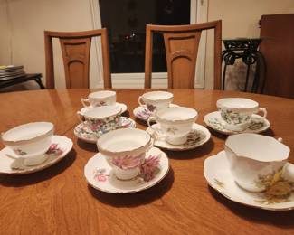 China Teacups and Saucers; $8 each set
