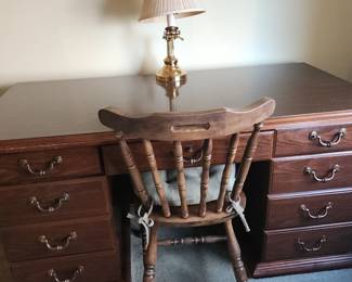 Executive Desk with File Drawers; $200 and chair ( no pad)