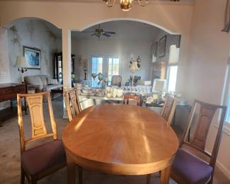 Dining Room Set; Dining Table with Insert and Table Pads; 4 Dining Chairs and China Cabinet; $450 (see next pic also)
