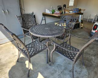 5 Piece Wrought Iron Patio Set; $500
