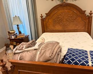 Ornate bed showing footboard