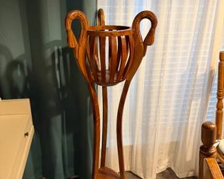 Vintage swan bentwood plant stand