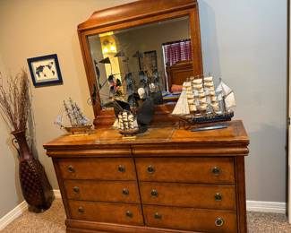 Hooker dresser and mirror, sailboat decor